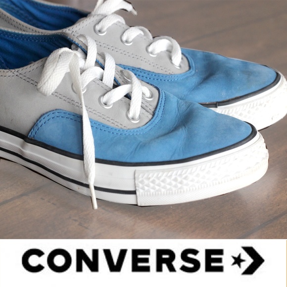 Converse Other - CONVERSE Blue Gray low top leather sneakers
